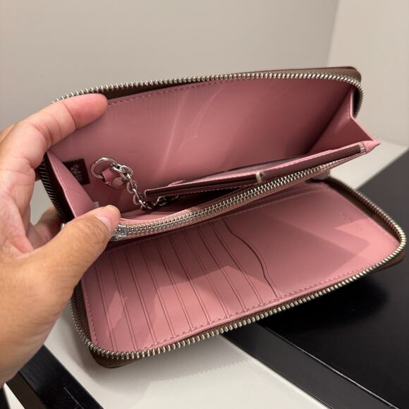 Coach CBZ99 Long Zip Around Wallet With Detachable Card Case In Signature Canvas - Picture 10 of 16